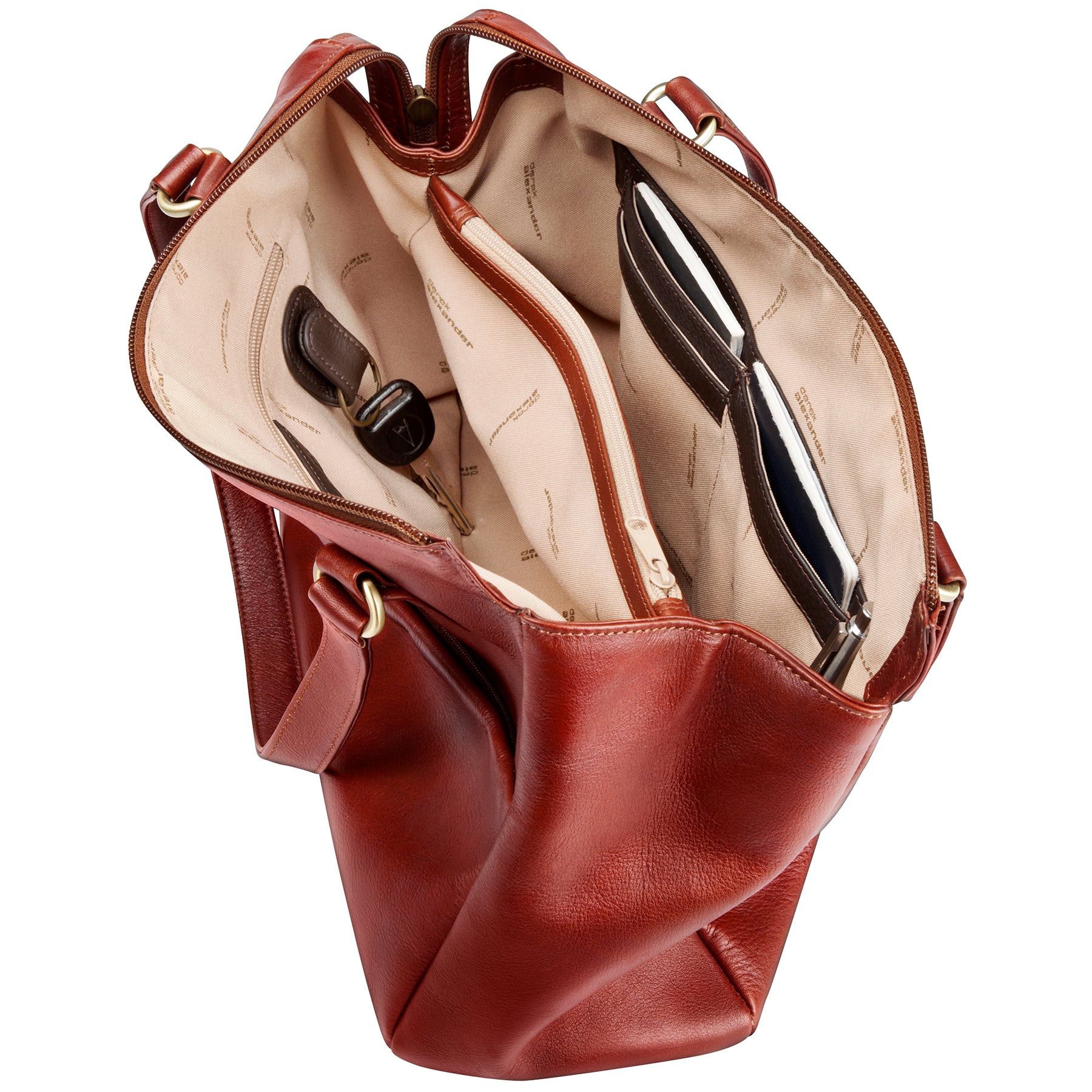 Derek Alexander BR-8094 BRISTOL Three Compartment Crossbody/Handbag
